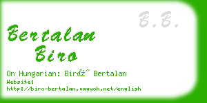 bertalan biro business card